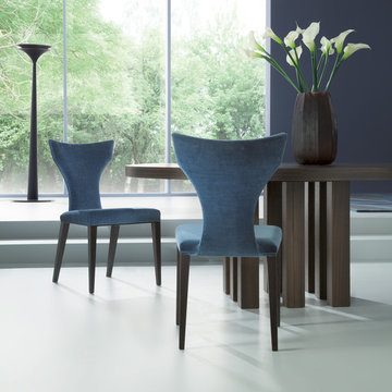 Madame Chairs, Modus Table, Aura Floor Lamp