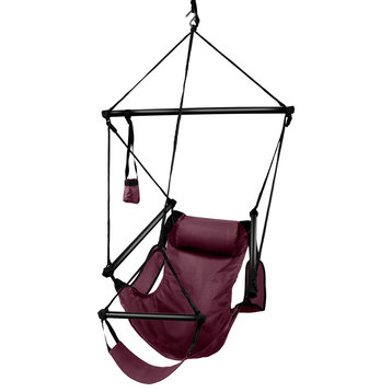 Hammocks Original Hanging Air Chair, Burgundy, Aluminum