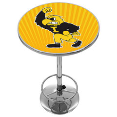 University of Iowa Chrome Bar Stool with Swivel - Herky