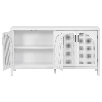 TATEUS 60" Kitchen Sideboard Storage Buffet Cabinet, White