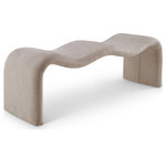 Meridian Furniture - Willow Upholstered Bench, Beige, Chenille Fabric - Your artsy side comes to life when you add this Willow beige chenille bench to your living room, entryway, or bedroom. This versatile yet elegant and modern bench is perfect for many different spaces in your home. Covered from top to bottom in buttery soft beige chenille, it offers a unique texture and refined look in a material that requires minimal maintenance. A metal inner frame ensures structural support, providing lasting use and enjoyment in any room.