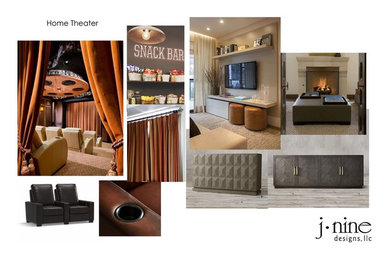 Inspiration for a transitional home theater remodel in Phoenix