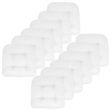 12 Pack Outdoor Cushion, Thick Fill & Square Tufted Cover, White