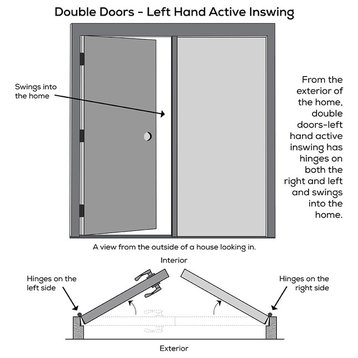 Heirloom Master 1/4 Lite 4-Panel Fiberglass Double Door 66"x81.75" LH In-Swing