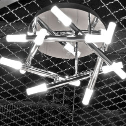 Styx by ET2 Lighting Modern LED Ceiling Light Fixture in Chrome - Products
