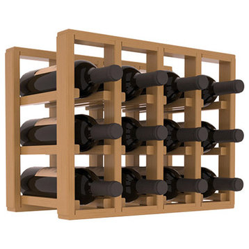 Pine12-Bottle Countertop Wine Rack, Oak + Satin