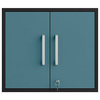 Manhattan Comfort Eiffel Floating Garage Storage Cabinet, Lock & Key, Blue, Single