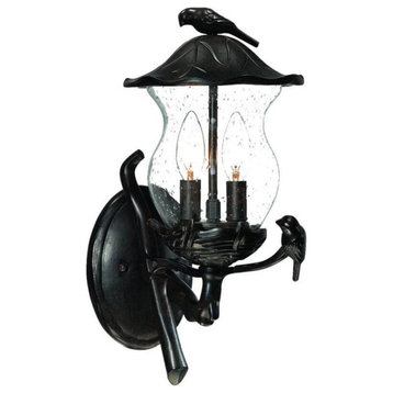 Outdoor Wall Light, Black, Small, Clear