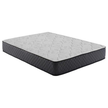 Pemberly Row 11.5" Fabric Upholstered Full Mattress White and Black
