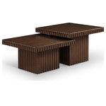 Meridian Furniture - Spencer Oak Veneer Coffee Table, Brown, 12" H and 15" H, 2 Piece - Indulge in the allure of the Brown Oak Veneer Spencer Modular Coffee Table by Meridian Furniture. Its captivating design and luxurious Brown Oak Veneer elevate any space with effortless elegance. Crafted with precision and durability in mind, this stunning piece becomes the focal point of gatherings, fostering moments of connection and warmth. Embrace sophistication and style with the Spencer Modular Coffee Table, a testament to exquisite taste and timeless beauty.