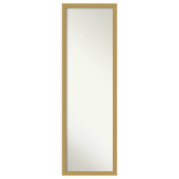 Grace Brushed Gold Narrow Non-Beveled Full Length On the Door Mirror 16 x 50 in.