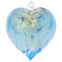 Clear blown glass heart christmas ornaments