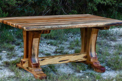 Rustic Pecan Trestle Table