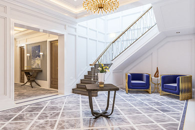 Entryway - transitional entryway idea in New York