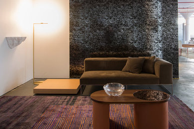 Living room - industrial living room idea in New York