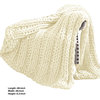 Dreux Acrylic Cable Knitted Chunky Throw, Cream