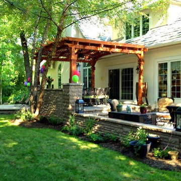 Multi-Level Patio with Fire Pit & Pergola in Libertyville, IL