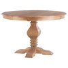Bowery Hill Modern Pine Wood Round Dining Table in Rustic Honey