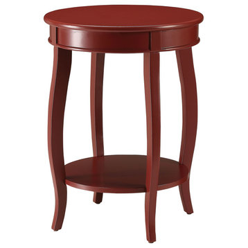 Urban Designs Portici Wooden Accent Side Table, Red