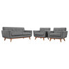 Expectation Gray Engage Armchairs and Loveseat Set of 3