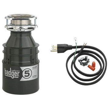 InSinkErator Badger 5 Badger 1/2 HP Garbage Disposal - Power Cord Included