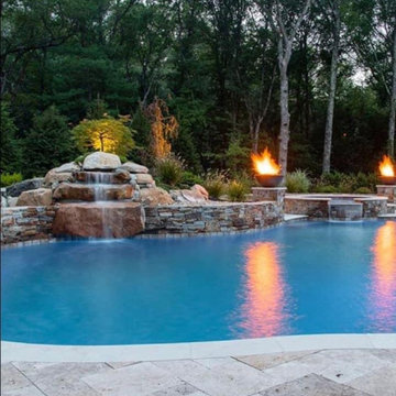 Outdoor Fire-pit, Stone Fire Place,  Exterior Campfire photos