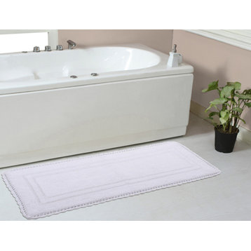 Casual Elegance Reversible Bath Rugs Set, 21x54 Runner, White