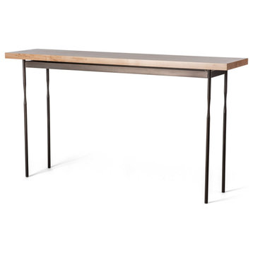 Hubbardton Forge 750121-14-M3 Senza Wood Top Console Table in Oil Rubbed Bronze