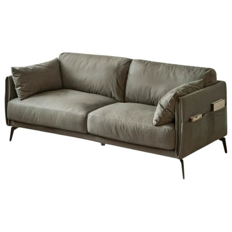 Fabric Light Luxury Technology Sofa, Olive Green, 70x38x30", Double Seat