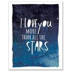 DDCG - I Love You More Than All The Stars 24x30 Canvas Wall Art - The  I Love You More Than All The Stars 24x30 Canvas Wall Art features an cute saying to hang in your kid's room. This canvas helps you add celestial designs your home. Digitally printed on demand with custom-developed inks, this exclusive design displays vibrant colors proven not to fade over extended periods of time. The result is a stunning piece of wall art you will love.
