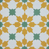 8"x8" Ahfir Handmade Cement Tile, Yellow/Green, Set of 12