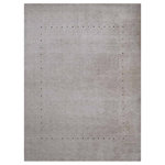 Get My Rugs LLC - Hand Knotted Loom Wool Area Rug Contemporary Beige, [Rectangle] 4'6''x6'6'' - Indulge in the refined allure of this handcrafted masterpiece - a solid textured Beige shaded hand-knotted wool rug. Each meticulously woven strand embodies a symphony of elegance and simplicity, promising to harmonize effortlessly with your home setup. Its soothing Beige hue evokes a sense of tranquility, while the intricate texture adds depth and character to any space. Elevate your interior aesthetic with this timeless accent piece, where grace meets versatility, and style meets comfort in perfect harmony. Every inch of this masterpiece exudes opulence, boasting a dense weave of premium-quality wool that ensures unrivaled durability. Designed to withstand the rigors of high-traffic areas, its thick and plush texture not only enhances comfort but also promises long-lasting performance. Elevate your living space with this superior product, where beauty meets resilience, making it a perfect choice for those seeking both style and functionality.