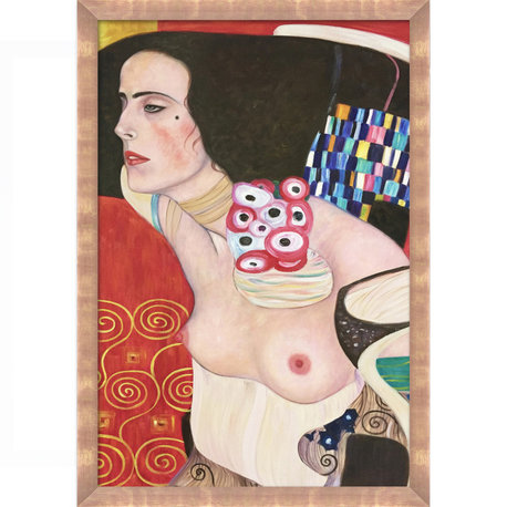 La Pastiche Judith II (Salome) with Blushing Rose Gold Frame , 27" x 39"