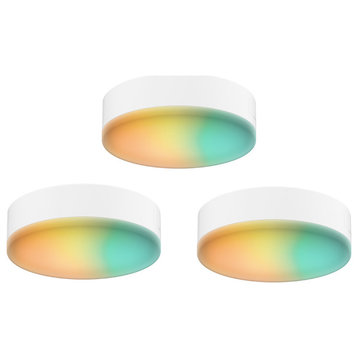 DALS Lighting Smart RGB-CCT Under Cabinet Puck Kit, 3-Pack
