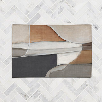 Abstract Natural Canvas 5'x7' Accent Rug