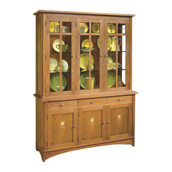 Stickley Three Door Buffet 89/91-1792 & Harvey Ellis China Top 89/91-1793 - Buffets And Sideboards