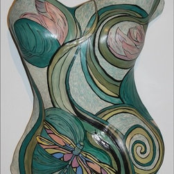 Water lily and Dragonfly Torso - Sculptures