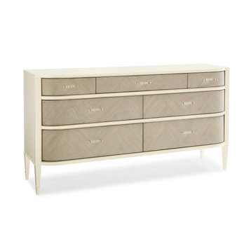Dress For Success 7-Drawer Dresser, Gray Chevron With Acrylic Pulls