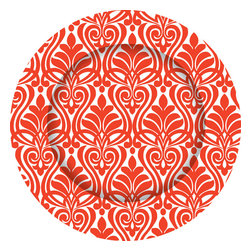 Poppy Red Damask Charger Plate - Charger Plates