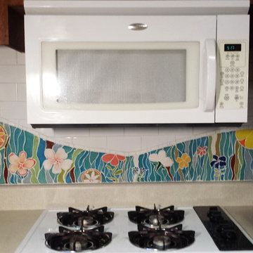 Handmade mosaic kitchen backsplash