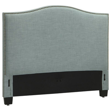Bowery Hill Traditional Wood Camelback Queen Panel Headboard in Blue bird