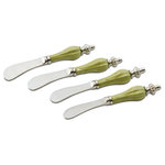 Julia Knight - Peony Spreader Knife, Set of 4, Kiwi - Spread the love! You and your guests will absolutely adore the spreaders in Julia Knight��_s Peony Collection. Just like the Peony, Julia Knight��_s serveware pieces are beautiful, but never high maintenance! Knight��_s romantic Peony Collection is known for its signature scalloped edges that embody the fullness, lushness and rounded bloom of nature��_s ��_Queen of Flowers��_. The Peony has been cherished for centuries and is known worldwide for symbolizing prosperity, honor, good fortune & a happy marriage! The remarkable colors and shimmering enamels featured in this bloom inspired collection will invigorate any tabletop. Perfect for a schmear on your morning bagel with coffee or to use for brie and baguette at your upcoming cocktail party.