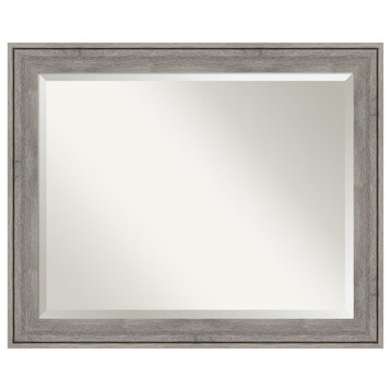 Regis Barnwood Grey Beveled Wood Wall Mirror 32.5 x 26.5 in.