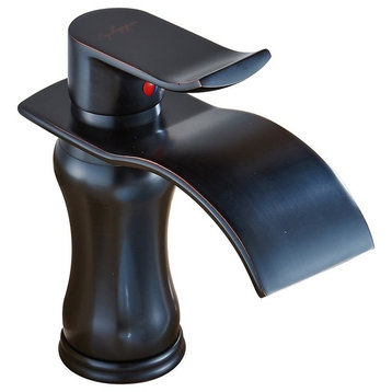 Huancayo Single Handle Water Fall Bathroom Sink Faucet, Oil Rubbed Bronze