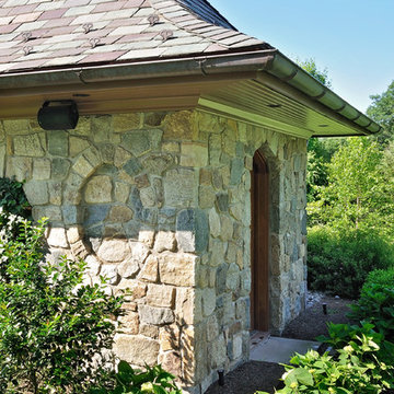 Stone Pool House & Pergola