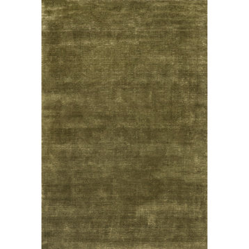 Arvin Olano Arrel Speckled Wool-Blend Area Rug, Verdant Green 10' x 14'