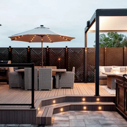 Voyage Varied-plank Decking in Costa with accent border in Sierra - Deck Tiles And Planks