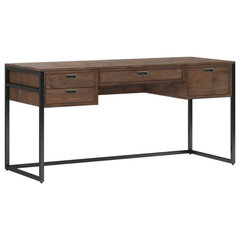 Simpli Home Lowry Flat Top Desk - Rustic Natural Aged Brown