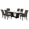 Coaster Sherry 7-piece Rectangular Marble Top Dining Set Brown and White