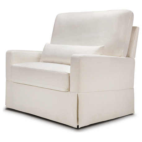 Crawford Pillowback Chair and a Half Comfort Swivel Glider, Performance Cream Eco-Weave